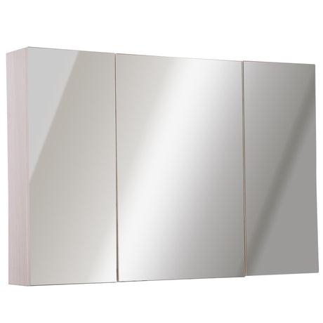 easycomfort easycomfort armadietto pensile da bagno a parete con specchio a 3 ante e ripiani regolabili in legno 90x60x13 5cm ean 8054144132402