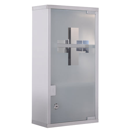 easycomfort easycomfort armadietto porta medicinali pronto soccorso cassetta medicine in acciaio porta in vetro e 2 chiavi 48x25cm ean 8054144134895
