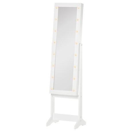 easycomfort easycomfort armadietto portagioie con specchio regolabile e luci led bianco caldo 36x30x136 cm