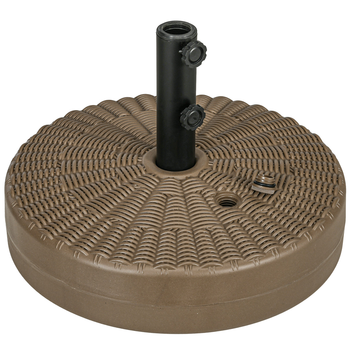 easycomfort easycomfort base per ombrellone con 2 manopole incorporate in hdpe e acciaio 51x36 cm marrone e nero