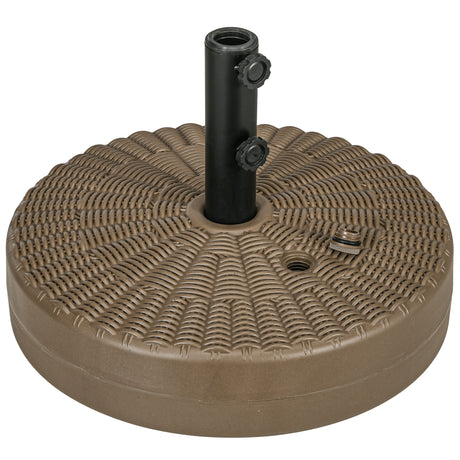 easycomfort easycomfort base per ombrellone con 2 manopole incorporate in hdpe e acciaio 51x36 cm marrone e nero