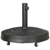 easycomfort easycomfort base per ombrellone da 23 5kg con 2 manovelle e rotelle in resina e acciaio 53x41 cm nera