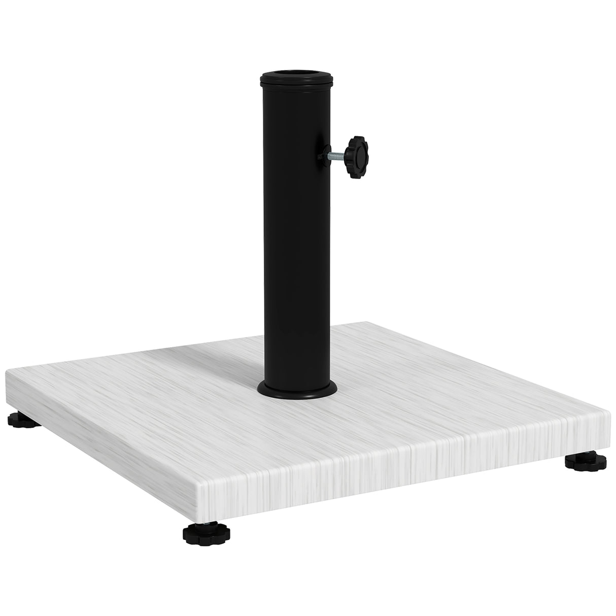easycomfort easycomfort base per ombrellone da 25kg in metallo e cemento con effetto legno 45x45x33 5cm bianco