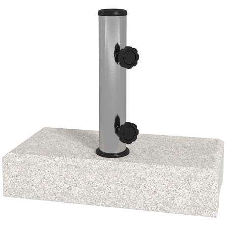 easycomfort easycomfort base per ombrellone da giardino 25kg per pali da 32mm 38mm e 48mm in granito e acciaio inox 45x22 5x40 cm grigia