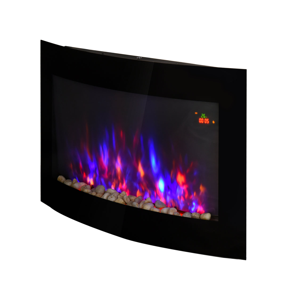 easycomfort easycomfort caminetto elettrico da parete con effetto fiamma colorato con telecomando in acciaio inox e vetro 65x11 4x52 cm nero ean 8054144139715