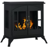easycomfort easycomfort camino a bioetanolo in acciaio inox con bruciatore da 0 9l per 3 ore di durata 55x31x55cm nero