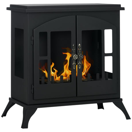 easycomfort easycomfort camino a bioetanolo in acciaio inox con bruciatore da 0 9l per 3 ore di durata 55x31x55cm nero