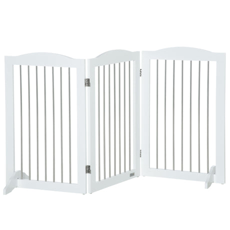 easycomfort easycomfort cancellino per cani pieghevole a 3 pannelli in legno e acciaio 154x30x80 cm bianco