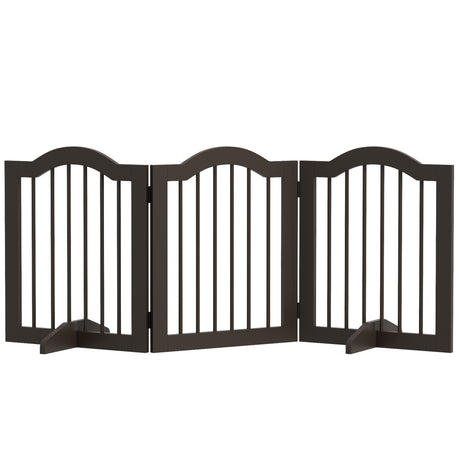 easycomfort easycomfort cancellino per cani pieghevole a 3 sezioni in legno 154 5x29 5x61cm caffe