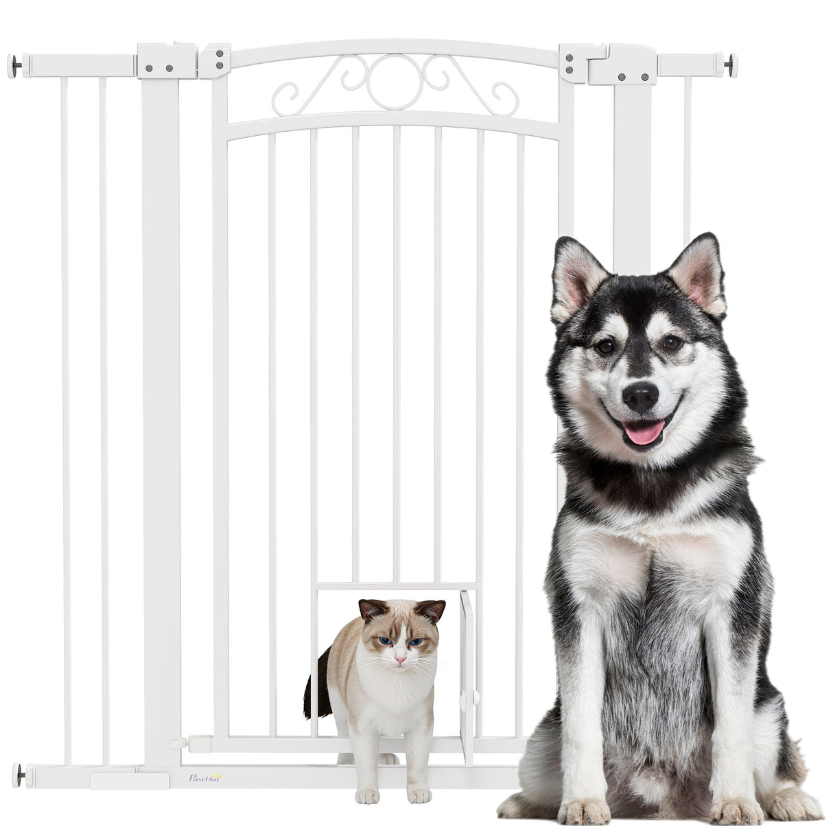easycomfort easycomfort cancellino per cani regolabile con estensioni e porta per gatti 76 104x106cm bianco