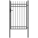 easycomfort easycomfort cancello giardino a 2 paletti con maniglia lucchetto e 3 chiavi in acciaio zincato 105x204 cm nero