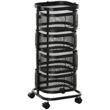 easycomfort easycomfort carrello portavivande con 4 cestelli piano dappoggio e ruote in acciaio e pp 33x33x77 cm