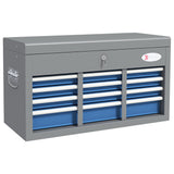 easycomfort easycomfort cassetta attrezzi in acciaio con 6 cassetti un bauletto e 2 chiavi 60x26x34 cm blu