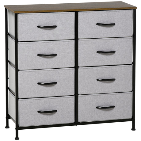 easycomfort easycomfort cassettiera 8 cassetti in tessuto rimovibili in legno e acciaio stile industriale 80x30x81 5cm