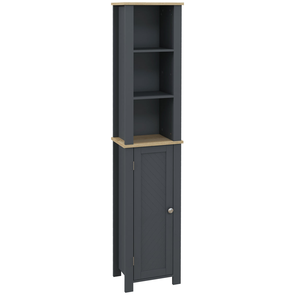 easycomfort easycomfort colonna bagno salvaspazio con armadietto e 3 ripiani aperti in legno 34x23x165cm grigio