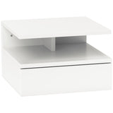 easycomfort easycomfort comodino sospeso per camera da letto con cassetto e mensola in legno 35x32x22 5cm bianco