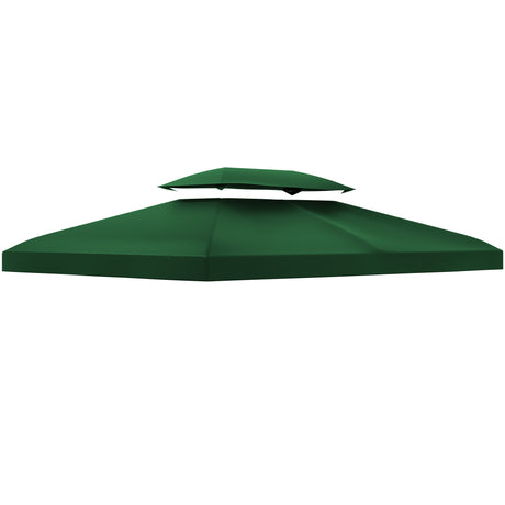 easycomfort easycomfort copertura per gazebo 4x3 m a 2 livelli in poliestere con cinghie e 10 fori di drenaggio verde
