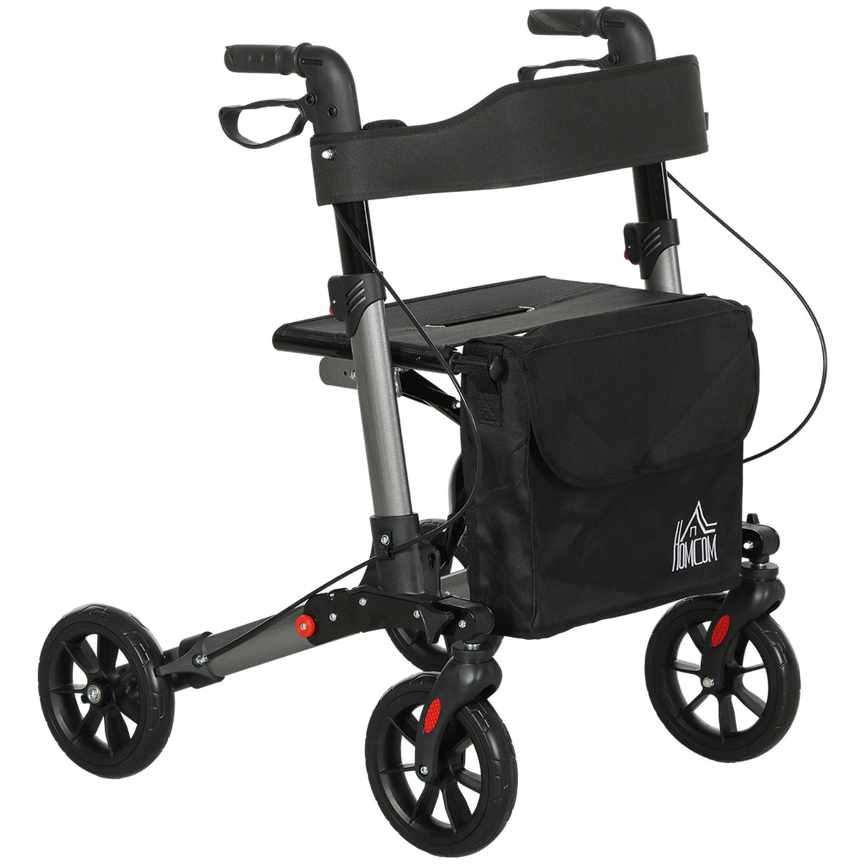easycomfort easycomfort deambulatore pieghevole in allumino ad altezza regolabile con borsa 64x67x80 92 cm nero e argento