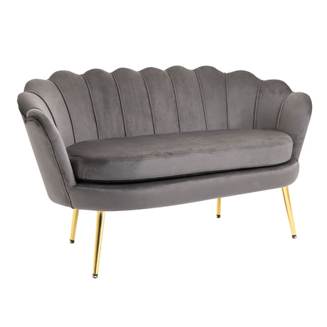 easycomfort easycomfort divanetto 2 posti in tessuto effetto velluto con braccioli divano moderno con seduta imbottita per camera da letto e soggiorno 133x63x75cm grigio ean 8055776913551