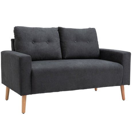 easycomfort easycomfort divano 2 posti moderno in stile nordico con schienale trapuntato in tessuto 145x76x88 cm grigio