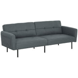 easycomfort easycomfort divano letto clic clac con schienale regolabile in tessuto effetto lino legno e acciaio 200x77x72 cm grigio