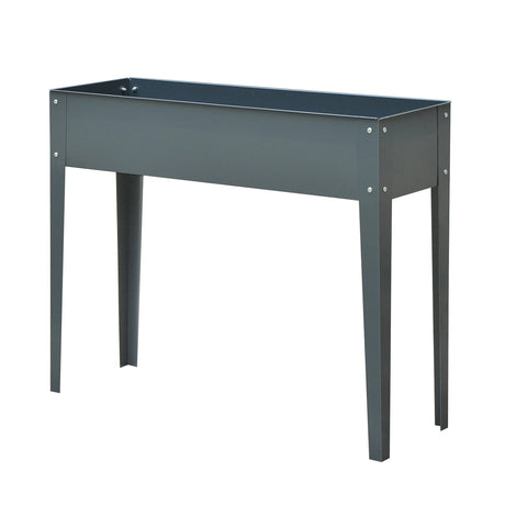 easycomfort easycomfort fioriera da esterno rialzata in metallo con 3 fori di drenaggio 100x30x80 cm grigio