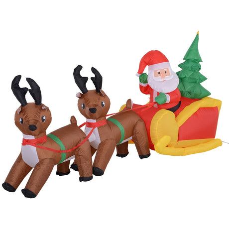 easycomfort easycomfort gonfiabile di babbo natale con slitta e renne autogonfiabile elettrico impermeabile e resistente lungo 2 3 metri