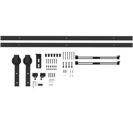 easycomfort easycomfort kit porta scorrevole 90kg max salvaspazio in acciaio al carbonio con accessori 244x0 5x4 cm nero