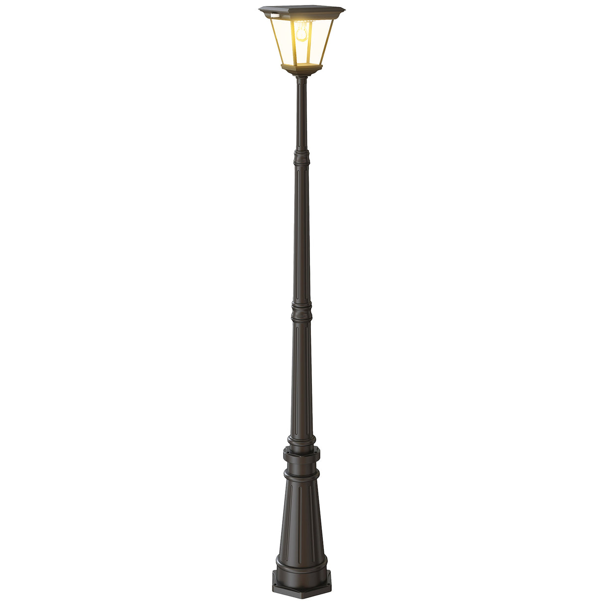 easycomfort easycomfort lampione da giardino a energia solare con sensore pir in alluminio e vetro 26x24x220 cm nero