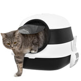 easycomfort easycomfort lettiera per gatti chiusa con coperchio paletta e deodorante design pieghevole 52x41x38 cm bianca e nera
