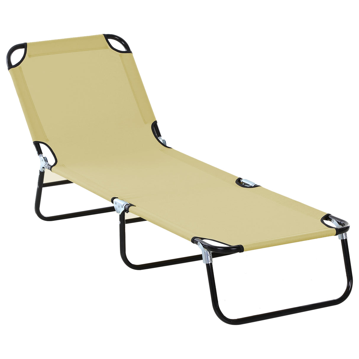 easycomfort easycomfort lettino da giardino con schienale regolabile in 5 posizioni in acciaio e tessuto oxford 188x56x28 cm beige