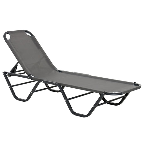 easycomfort easycomfort lettino prendisole in alluminio con schienale reclinabile a 5 livelli 163x58 5x91cm grigio