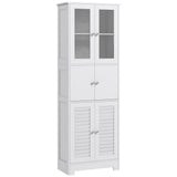 easycomfort easycomfort mobile colonna bagno con 3 armadietti e ante in vetro e a persiana 60x30x170 5cm bianco