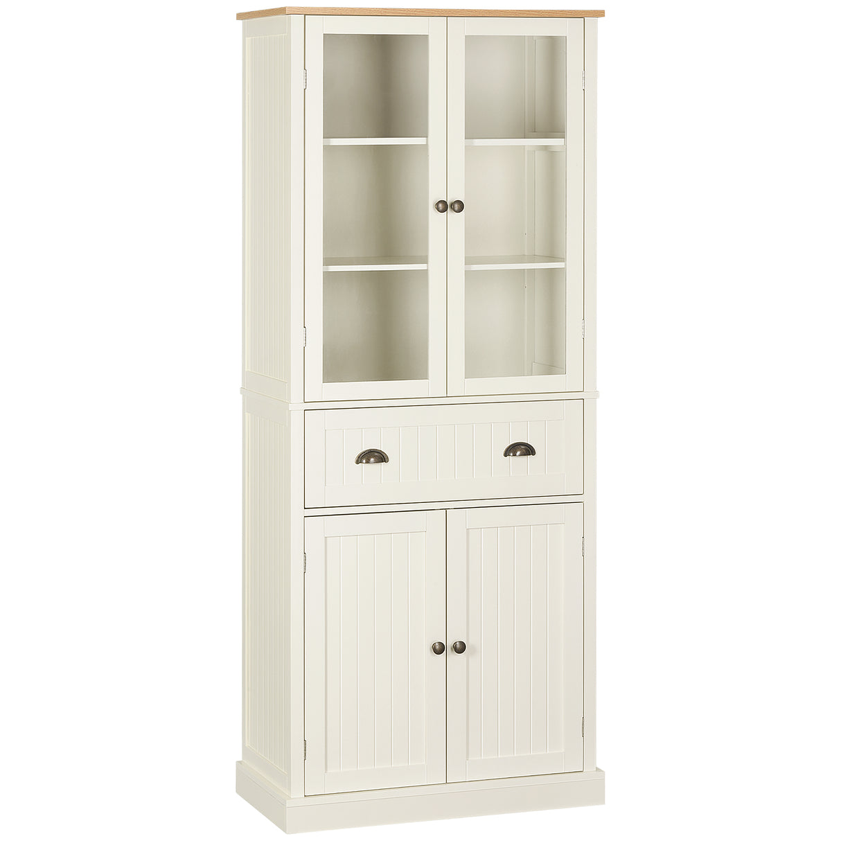 easycomfort easycomfort mobile dispensa a 5 livelli con cassetto centrale in mdf e truciolato 76x40x182 5 cm bianco crema