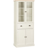 easycomfort easycomfort mobile dispensa a 5 livelli con cassetto centrale in mdf e truciolato 76x40x182 5 cm bianco crema