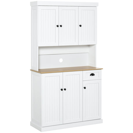 easycomfort easycomfort mobile dispensa cucina in legno con armadietti e cassetto stile country 101x39x180cm bianco