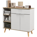 easycomfort easycomfort mobile multiuso salvaspazio con 3 ripiani aperti armadietto e cassetto in truciolato 95x35x85 cm