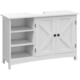 easycomfort easycomfort mobile sotto lavabo bagno con armadietto a 2 ante e 3 ripiani aperti in legno 90x30x60cm bianco