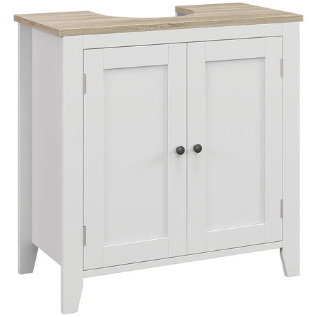 easycomfort easycomfort mobile sottolavabo bagno a u con ripiano regolabile interno in mdf 60x30x60 cm bianco e color legno