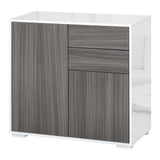 easycomfort easycomfort mobiletto 2 cassetti e 2 ante apertura a pressione mobile con 2 cassetti e 2 ante per casa e ufficio 79x36x74cm grigio chiaro e bianco ean 8054111846233