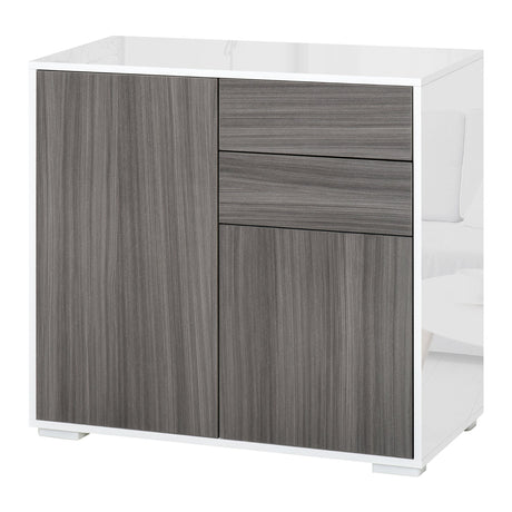 easycomfort easycomfort mobiletto 2 cassetti e 2 ante apertura a pressione mobile con 2 cassetti e 2 ante per casa e ufficio 79x36x74cm grigio chiaro e bianco ean 8054111846233