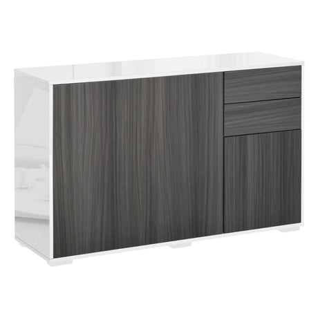 easycomfort easycomfort mobiletto armadietto multiuso per soggiorno cucina ufficio 2 cassetti e 2 armadietti con apertura a pressione grigio