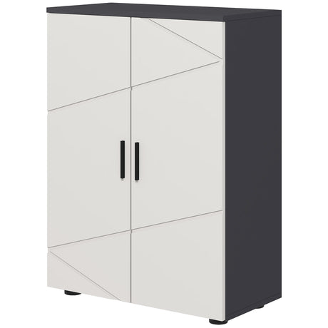 easycomfort easycomfort mobiletto bagno 2 ante in legno con 3 ripiani e chiusura ammortizzata 60x30x82cm grigio