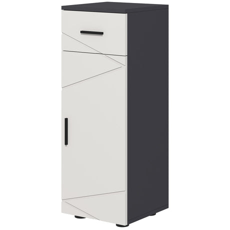 easycomfort easycomfort mobiletto bagno in truciolato con cassetto e armadietto a 2 livelli regolabili 30x30x82 cm grigio