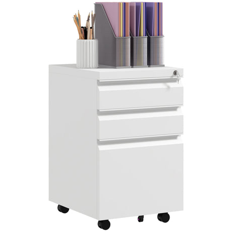 easycomfort easycomfort mobiletto da ufficio a 3 cassetti con barra regolabile e vassoio in acciaio 37x43 5x60 cm bianco
