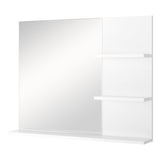 easycomfort easycomfort mobiletto pensile bagno 60 x 10 x 48cm con specchio e 3 ripiani armadietto a parete in mdf bianco ean 8054111841351