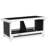 easycomfort easycomfort nido per galline a 2 aree con base rialzata e tetto in legno e bitume 66x37x34 cm grigio bianco e nero