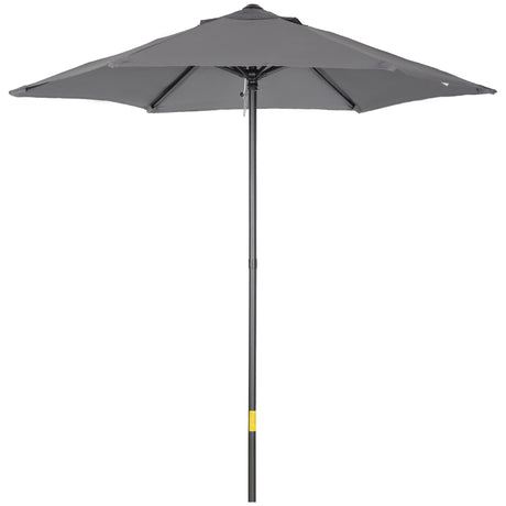 easycomfort easycomfort ombrellone da giardino 2x2 m a 6 stecche con presa daria in alluminio metallo e poliestere grigio scuro