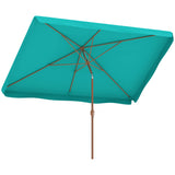 easycomfort easycomfort ombrellone da giardino 2x3 m con apertura a manovella inclinabile e anti uv 50 turchese