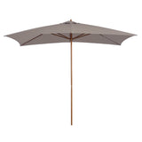 easycomfort easycomfort ombrellone da giardino 2x3 m impermeabile in legno con copertura rimovibile in poliestere grigio